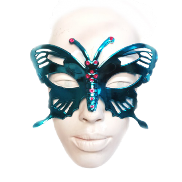 MASKE KELEBEK MAVİ METALİK ürün görseli 1