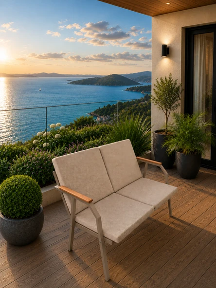 VİENTO 2-2 BAHÇE BALKON MOBİLYASI,SEHPALI, - Resim 2