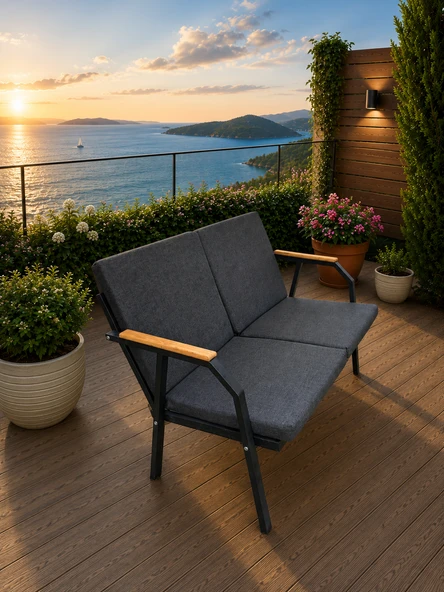 VİENTO 2-1-1 BAHÇE BALKON MOBİLYASI,SEHPALI, - Resim 5