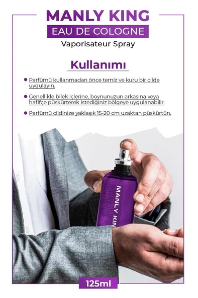 Manly King EDC 125 Ml Erkek Parfüm 24 Adet - Resim 5