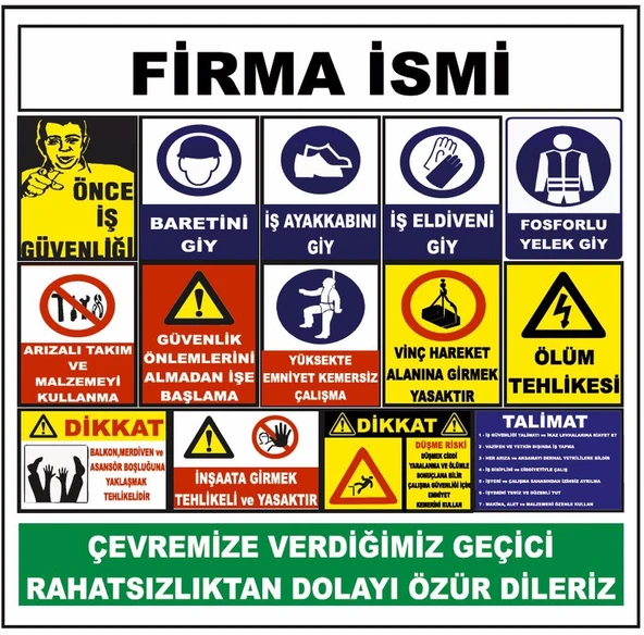 Şantiye İnşaat Alanı İnşaat Uyarı Levhası ürün görseli 1