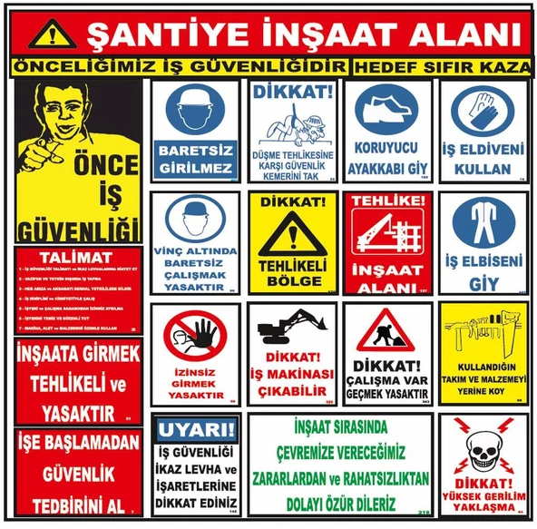 Şantiye İnşaat Alanı İnşaat Uyarı Levhası ürün görseli 1
