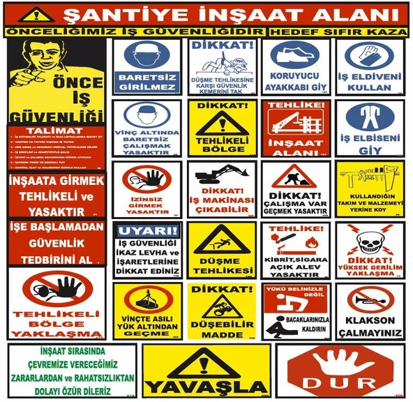 Şantiye İnşaat Alanı İnşaat Uyarı Levhası ürün görseli 1