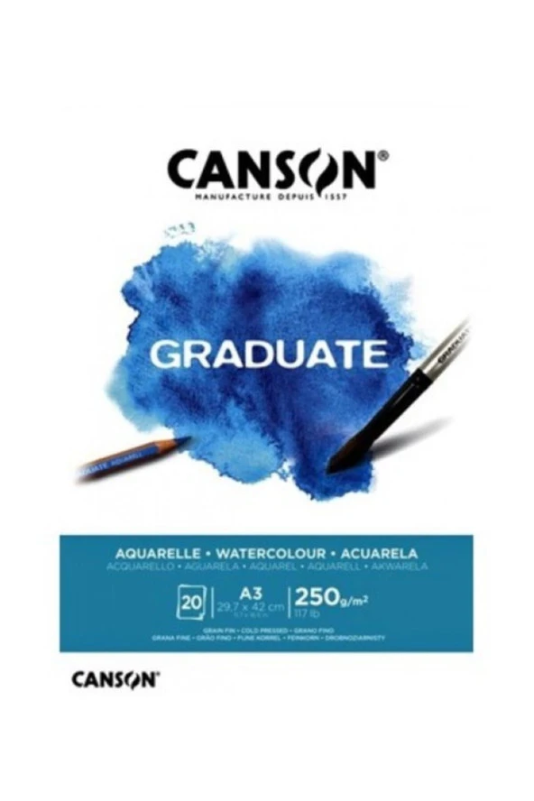 Canson Sulu Boya Bloğu Graduate 20 Yaprak A3 250 Gram ürün görseli 1