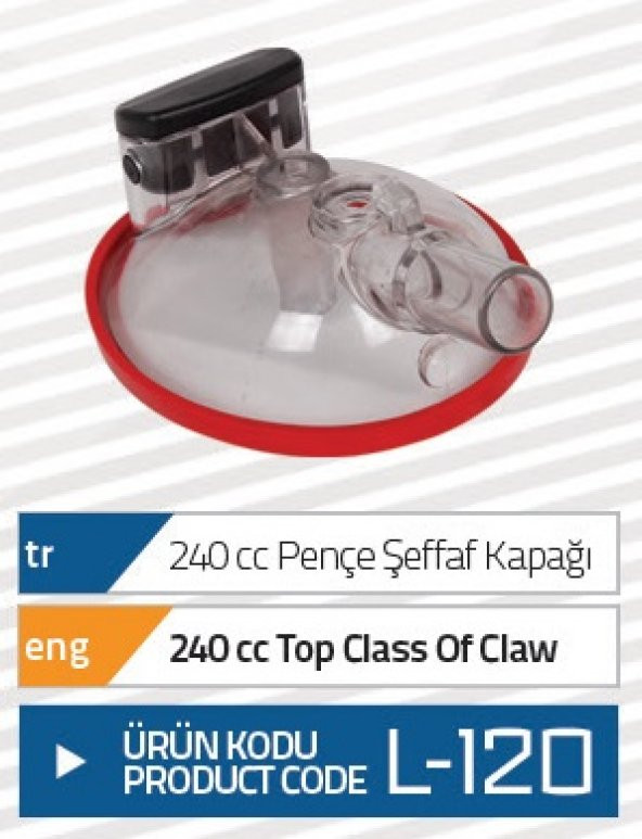 GNC 240 CC PENÇE KAPAĞI ŞEFFAF ürün görseli 1