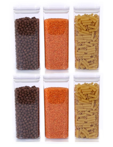 Vakumlu Hava Almaz Saklama Kabı Seti Erzak Kabı Kare 6 Adet 2100 ML ürün görseli 1