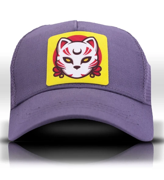 Kitsune Anime Fileli Lila Beyzbol Kadın Şapka Trucker Cap ürün görseli 1