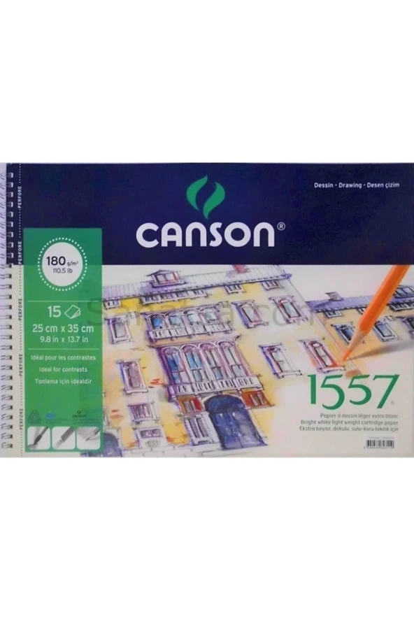 Canson 1557 Resim Ve Çizim Blok 180 GR 25x35 15 Yaprak Resim Defteri ürün görseli 1