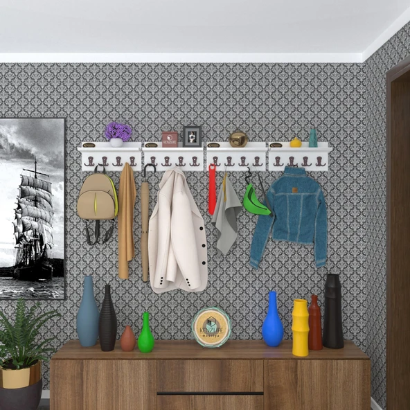 Kenzlife elbise askılığı karayemiş4 byz 26*152*12 vestiyer portmanto askı askılık 16 adet askı ürün görseli 1
