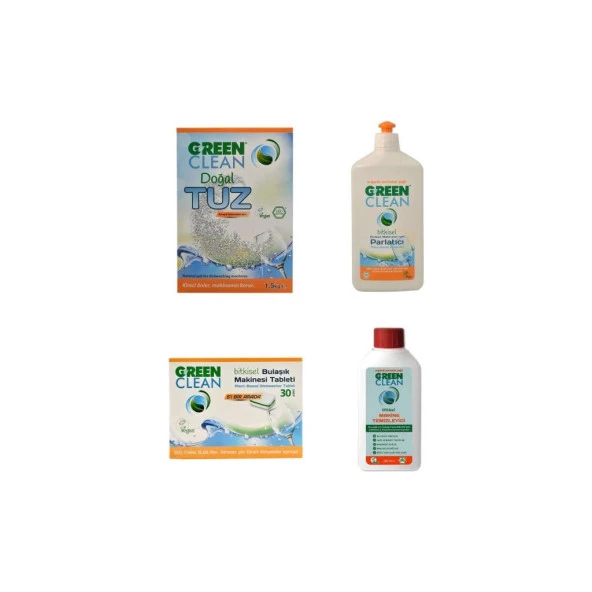 U Green Clean Tablet+Tuz+Parlatıcı+Makine Temizleyici Set ürün görseli 1