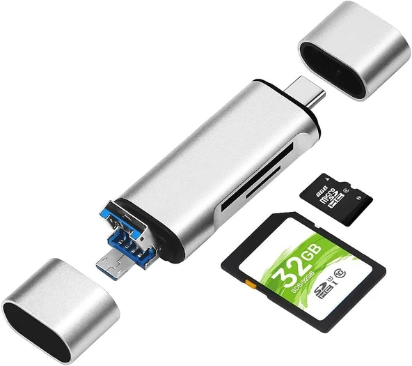 Daytona SDA-103 Type-c To Usb Flash Otg Veri Aktarım Sd Tak Çalıştır Kart Okuyucu Çevirici ürün görseli 1