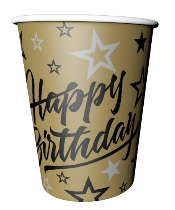 BARDAK GOLDEN STARS HAPPY BİRTHDAY 8Lİ ürün görseli 1