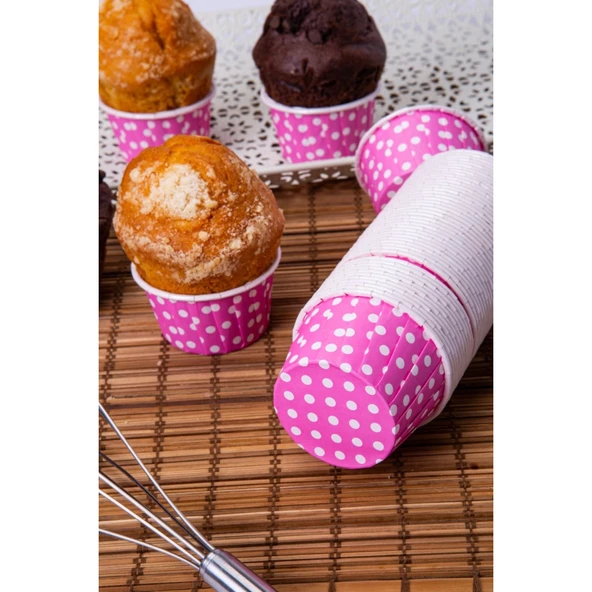 PET KAPSÜL (50X39) PUANTİYELİ PEMBE 25'Lİ ürün görseli 1