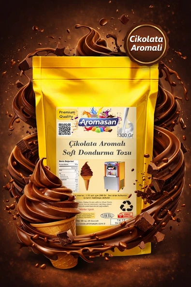 Çikolata Aromalı Soft Dondurma Tozu 1300 gr ürün görseli 1