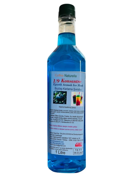Egzotik Aromalı İce Slush 1e 5 konsatre Şurup1 koli  12x 1 lt (buzlaş-karlama) ürün görseli 1