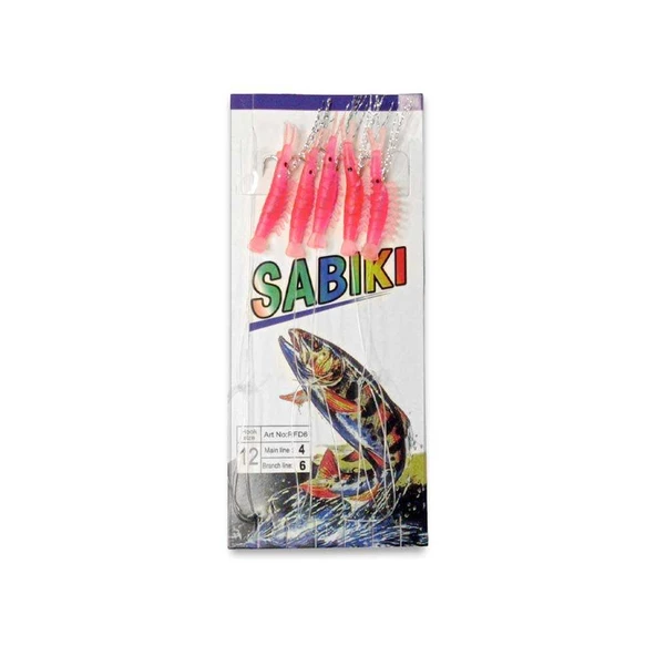 Sabiki Living Shrimp Pink Karides No:15-2 Kanca 5li Lüfer Palamut Levrek Çaparisi ürün görseli 1