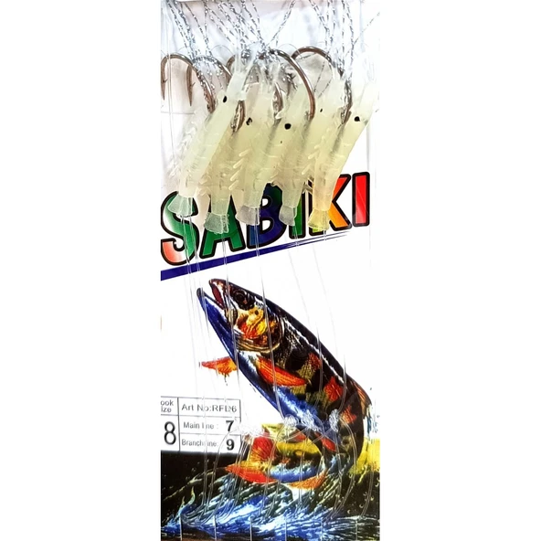 Sabiki Living Shrimp Karides No:13-4 Kanca Glow 5li Lüfer Palamut Levrek Çaparisi ürün görseli 1
