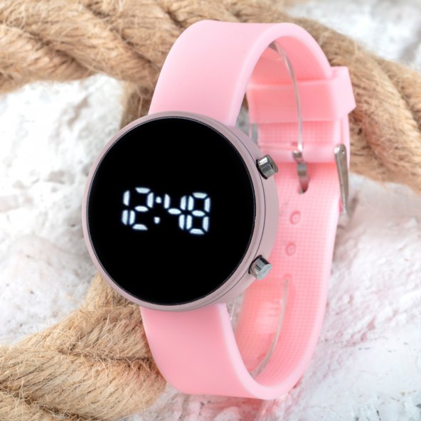 SaaTTino Led Watch Toz Pembe Renk Genç Kız Büyük Çocuk Kol Saati ST-303795 2