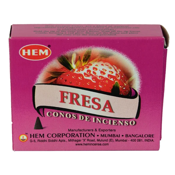 Hem Tütsü Çilek Kokulu 10 Konik Tütsü - Strawberry ürün görseli 1