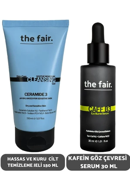 the fair. Hassas ve Kuru Cilt Temizleme Jeli 150 ml ve Kafein Göz Çevresi Serum 30 ml ürün görseli 1