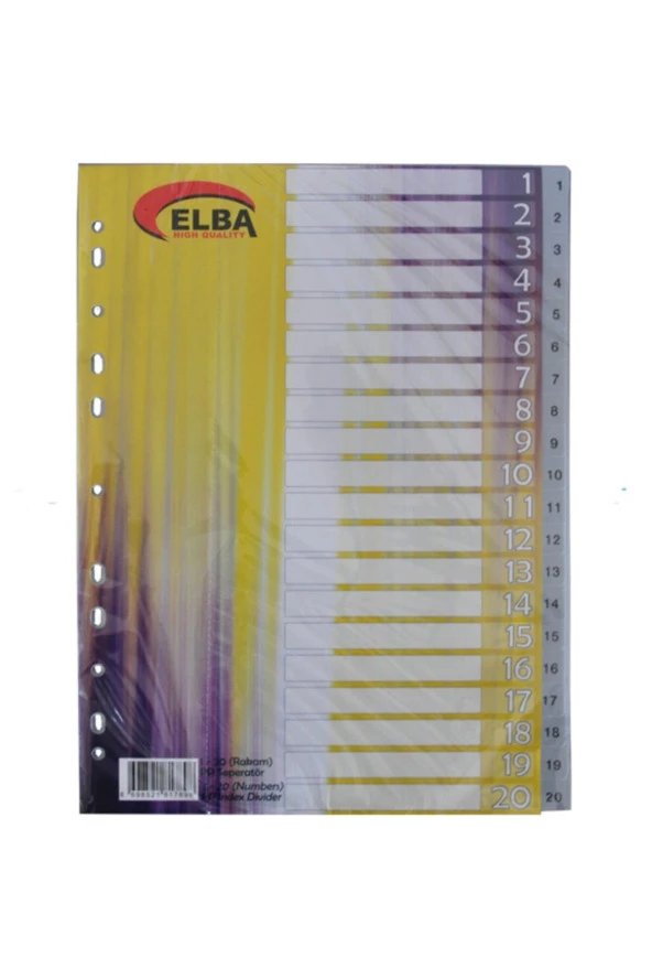 Bafix Seperatör 1-20 Rakamlı Plastik A4 ürün görseli 1