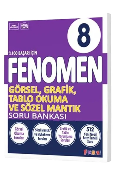 FENOMEN 8.SINIF GÖRSEL GRAFİK SÖZEL MANTIK SORU BANKASI ürün görseli 1
