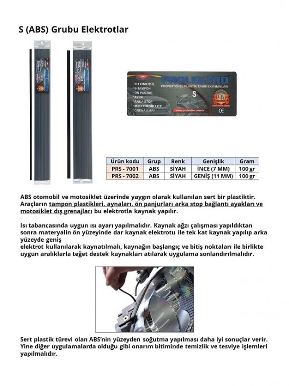 Prolektro S İnce (Abs) - Plastik Elektrot - Resim 3