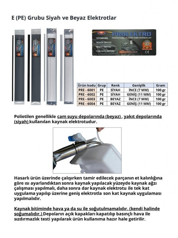 Prolektro E Geniş (Pe) Beyaz - Plastik Elektrot - Resim 3