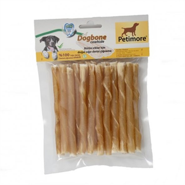 PETİMORE M-L BURGU NATUREL ÇUBUK ECO 25 ADET KÖPEK ÖDÜLÜ ÇİĞNEME VE ÖDÜL KEMİĞİ ürün görseli 1