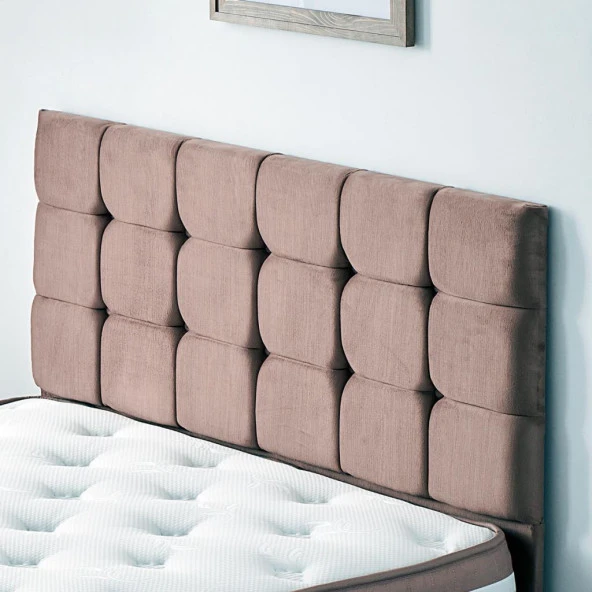 Niron  Rama Tek Kişilik Yatak Başlığı - 120 cm Sütlü Kahve Kumaş Başlık ürün görseli 1