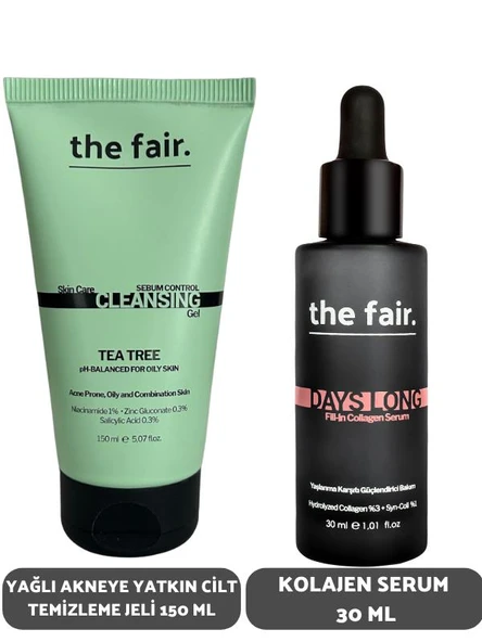 the fair. Akneye Yatkın Cilt Temizleme Jeli 150 ml ve Kolajen Serum 30 ml ürün görseli 1