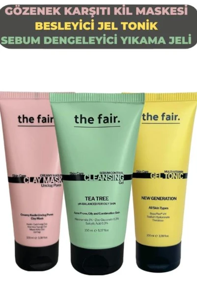 the fair. Gözenek Karşıtı Kil Maskesi Besleyici Jel Tonik ve Nemlendirici Yıkama Jeli Seti ürün görseli 1