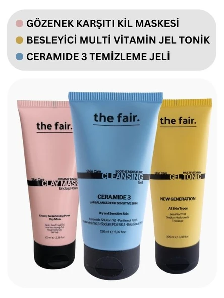 the fair. Gözenek Karşıtı Kil Maskesi Besleyici Jel Tonik ve Sebum Dengeleyici Yıkama Jeli ürün görseli 1