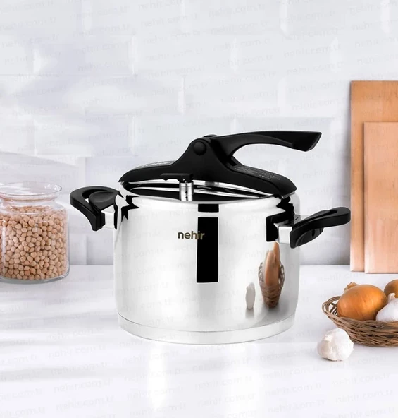 Nehir Silver Trend 8 Litre Klasik Düdüklü Tencere Siyah ürün görseli 1