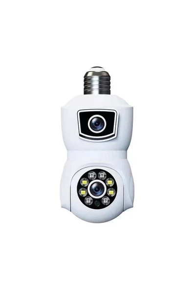 Rose Ahd-30125 Ampul Tipi Çift Lensli Hareket Takipli Akıllı Kamera ürün görseli 1