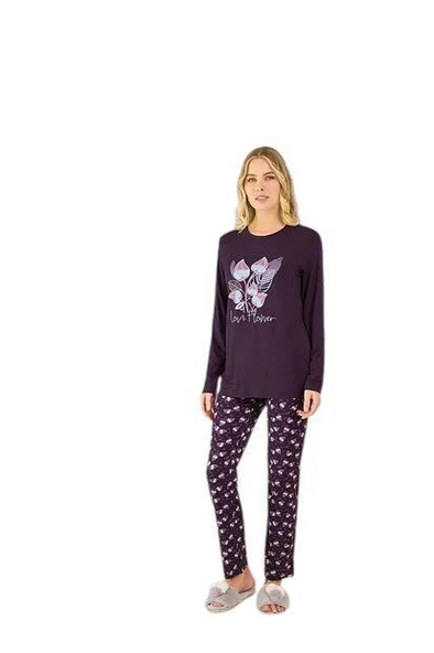 Aydoğan Kadın Mürdüm Viskon Uzun Kollu Pijama Takımı 240633 ürün görseli 1