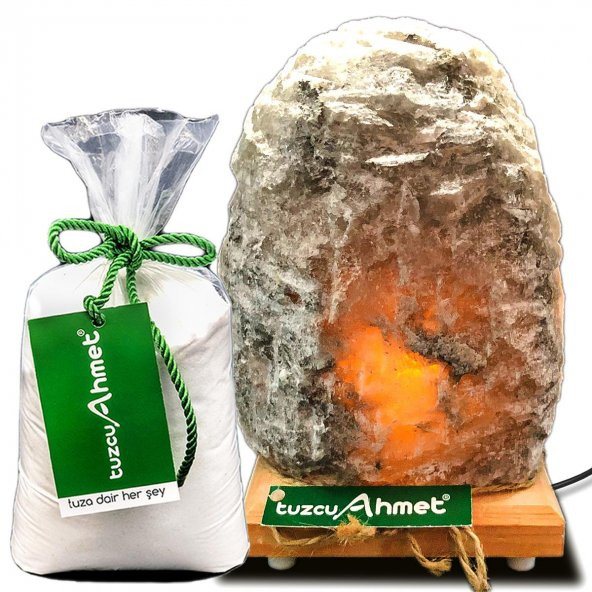 Tuzcu Ahmet 5-6 Kg Elde Çekiçlenmiş Çankırı Tuz Lambası 1 kg Kaya Tuzu Hediyeli ürün görseli 1