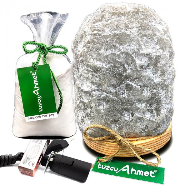 Tuzcu Ahmet 8-9 Kg Doğal Çankırı Tuz Lambası 1 Kg Kaya Tuzu Hediyeli ürün görseli 1