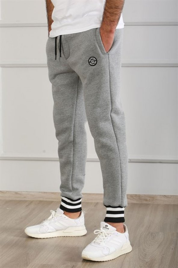 Madmext Basic Gri Erkek Eşofman 9443 - Resim 4