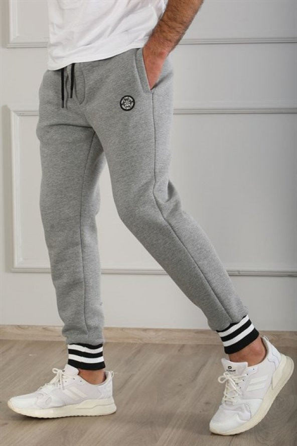 Madmext Basic Gri Erkek Eşofman 9443 - Resim 5