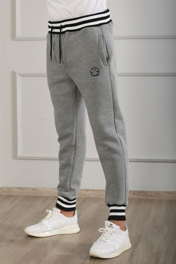 Madmext Basic Gri Erkek Eşofman 9443 - Resim 7