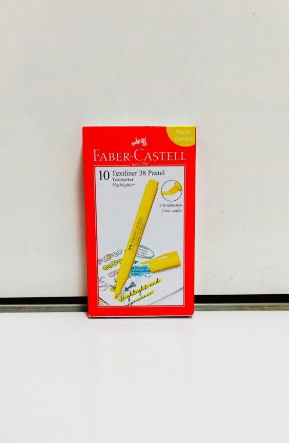 FABER-CASTELL FOSFORLU KALEM 38 PASTEL SARI 10 LU ürün görseli 1