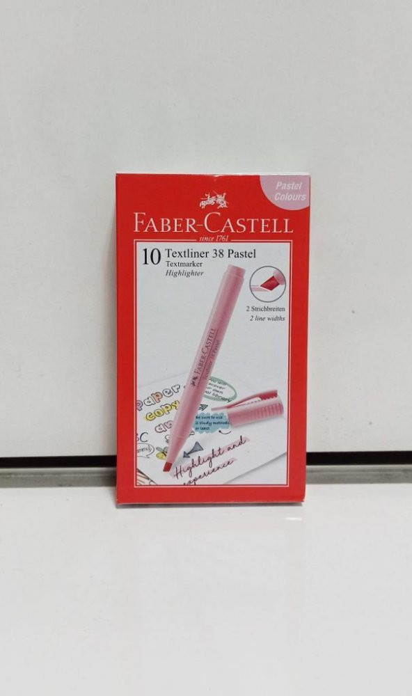 FABER-CASTELL FOSFORLU KALEM 38 PASTEL PEMBE 10 LU ürün görseli 1