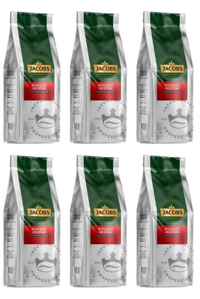 Jacobs Banquet Medium Espresso Beans Çekirdek Kahve 1000 gr x 6 Paket ürün görseli 1