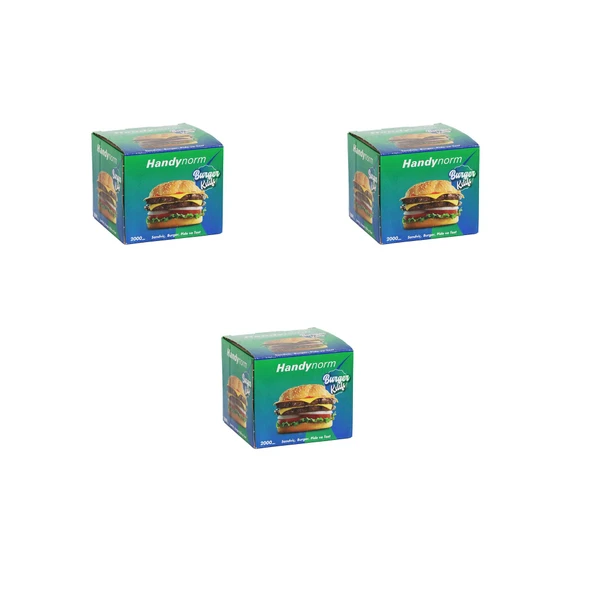 Handynorm Hamburger Burger Pide Tost Sandviç Kılıfı Poşeti - 12.5x12.5 Cm. - 2000 Adetlik 3 Kutu ürün görseli 1
