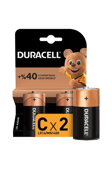 Duracell Alkalin Orta Boy Pil (C)  2 Lİ C2 ürün görseli 1