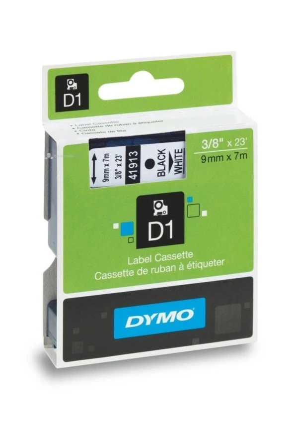 Dymo D1 Şerit Standart 9 MMx7 MT Beyaz Üzerine Siyah 40913-41913  S0720680 ürün görseli 1