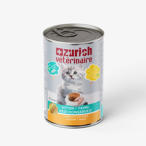 Zurich Veterinaire Pate Tavuklu Yavru Kedi Konservesi 415 gr ürün görseli 1