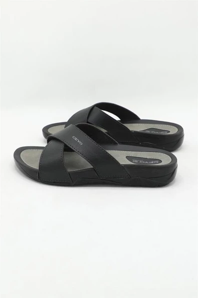 Ceyo 9877 Erkek Anatomik Çapraz Terlik Siyah 40-45 - Resim 2