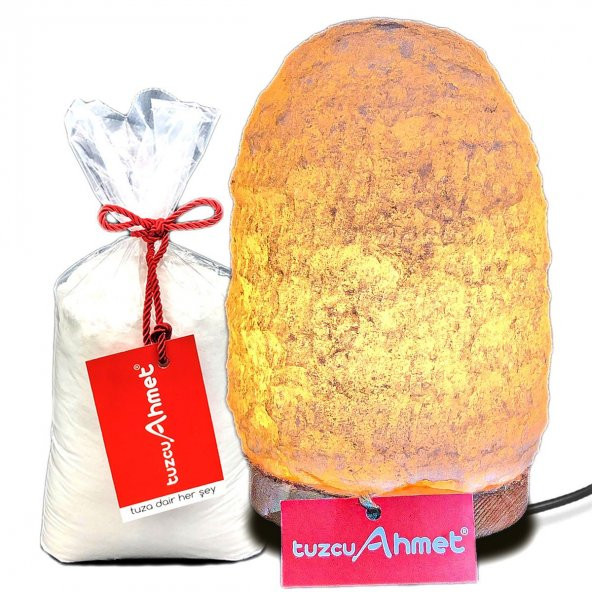 Tuzcu Ahmet Beyaz Tuzdan Yapılmış 4-5 kg Tuz Lamba Kaya Tuzu Hediyeli ürün görseli 1